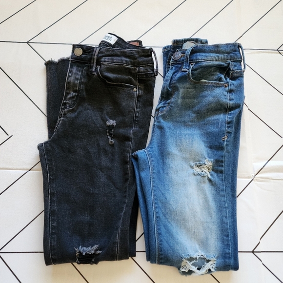 Simple Society + Mudd High Rise Skinny Jeans, Size 0 Juniors. Bundle Of 2. - Picture 1 of 11